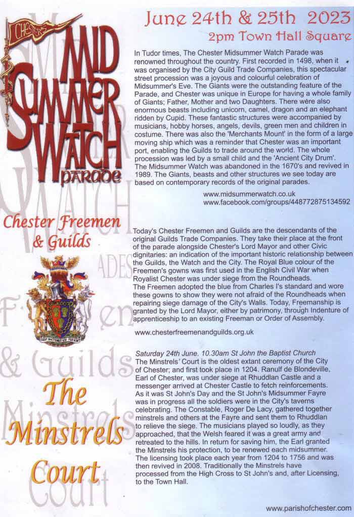 Chestertourist.com - Midsummer Watch Parade Order Page One